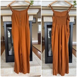 Old Navy Wide Leg Jump Suit in Burnt Orange Casual Cute Summer Size Small